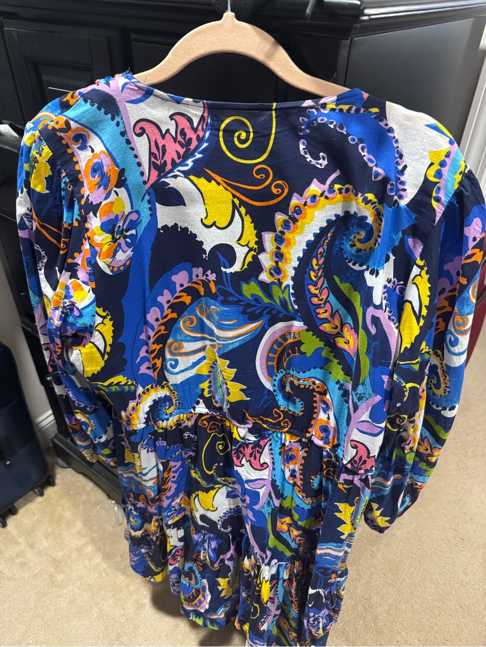 Kaktus Multicolor Paisley V-Neck Tunic with Braided Trim - Picture 3 of 3